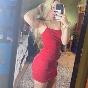 SHEIN red bodycon dress